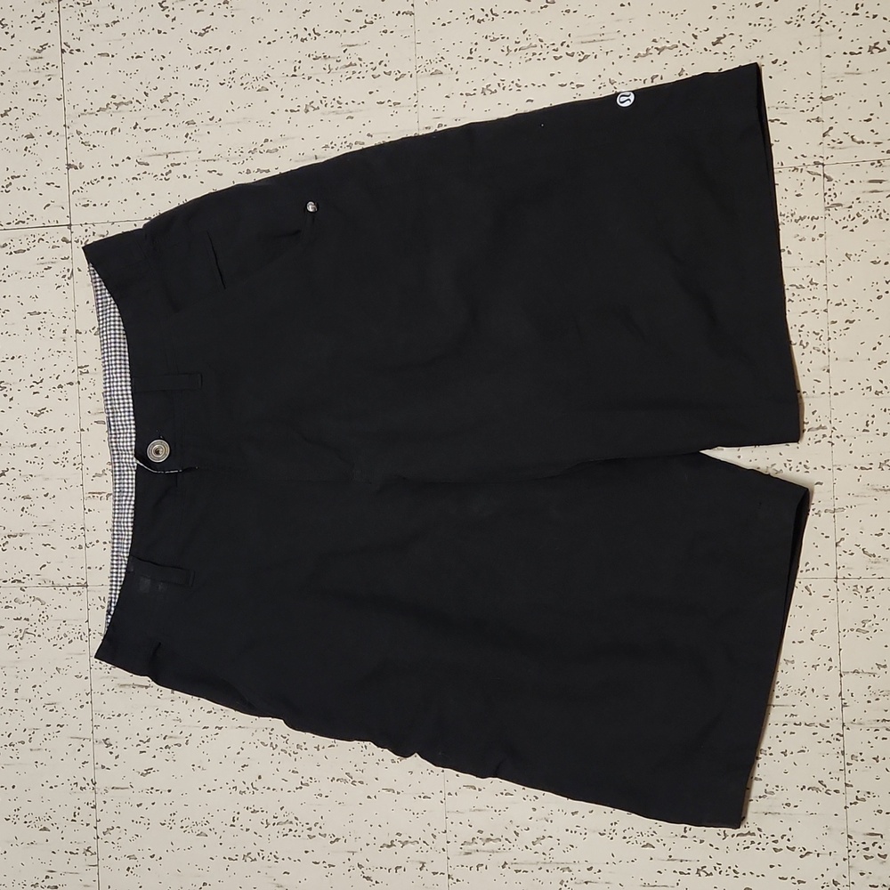 Lululemon Athletica Black Flat Front Nylon Shorts